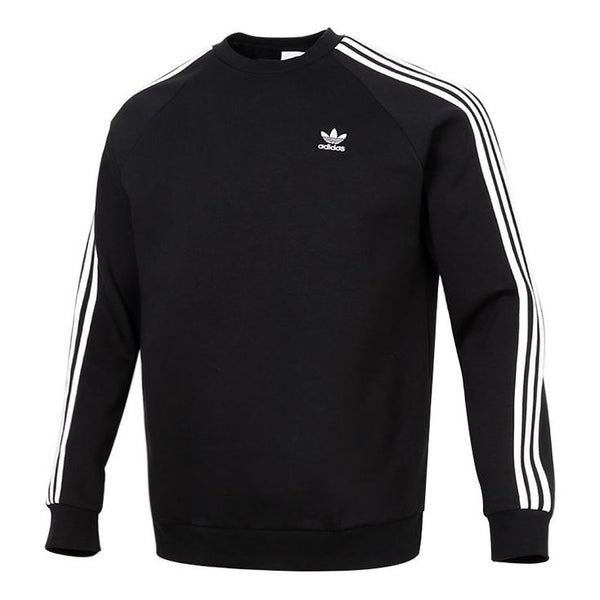 

Толстовка adidas originals 3-stripes Crew Fleece Lined Stay Warm raglan sleeve Round Neck Pullover Black, черный