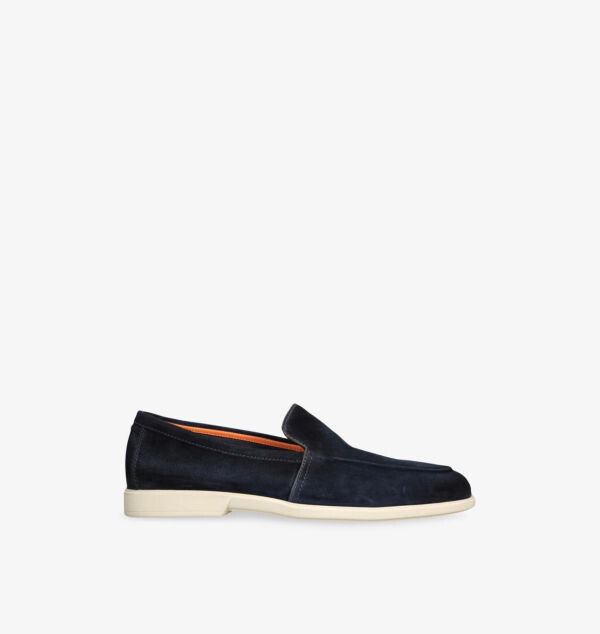 

Замшевые мокасины Malibu с контрастной подошвой Santoni, синий