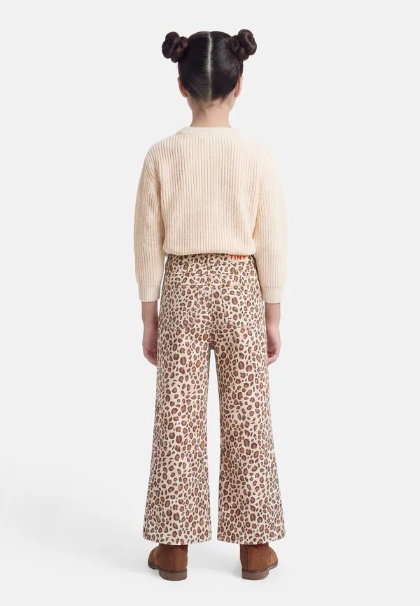 Джинсы с животным принтом, унисекс, свободный крой. Tinycottons, Off-White — фото 2