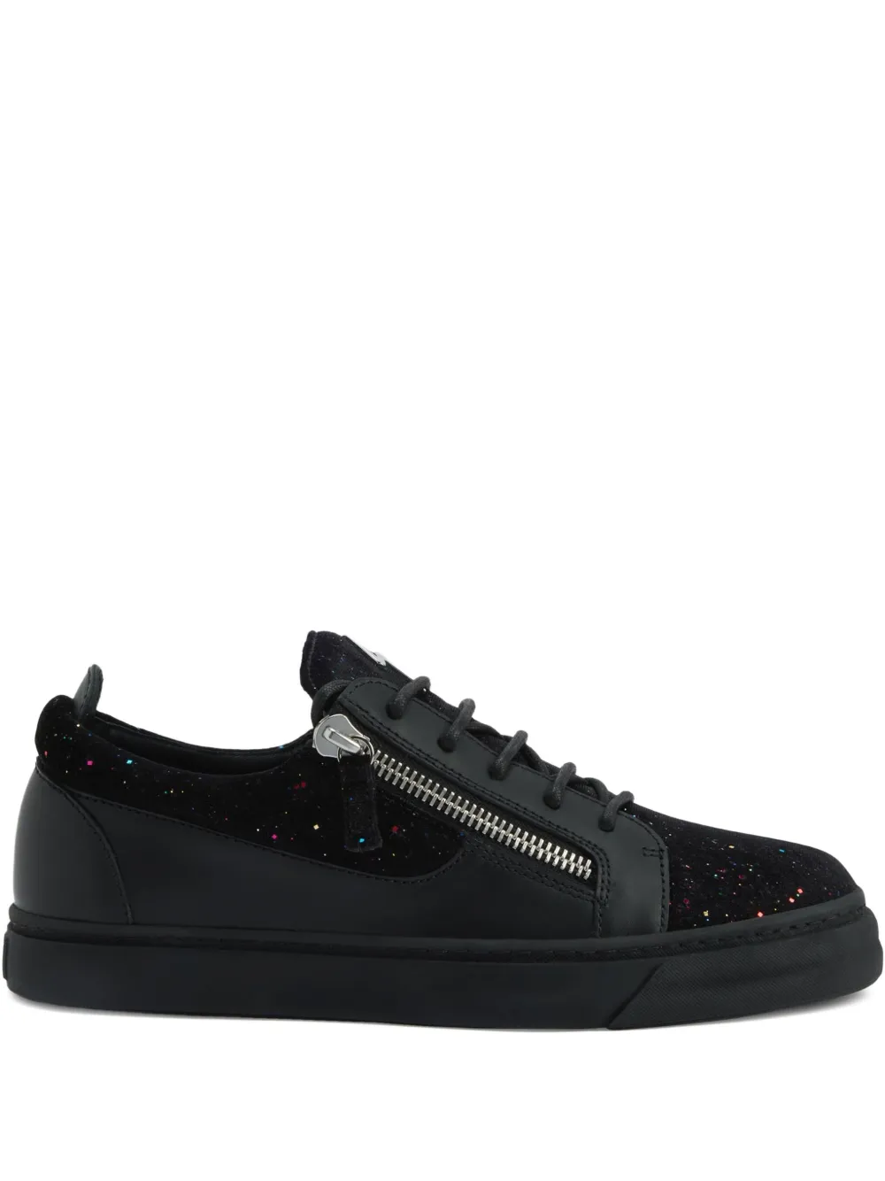 

Низкие кеды с блестками и молнией Giuseppe Zanotti, черный