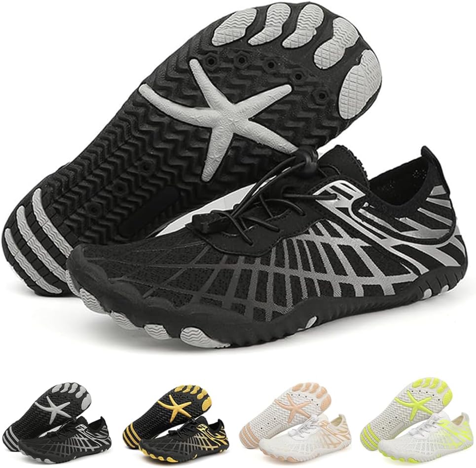 

Кроссовки для походов для женщин и мужчин, профессиональная здоровая и противоскользящая водная обувь для женщин и мужчин, кроссовки с широкой передней частью, кроссовки-ботинки унисекс Eleton, черный