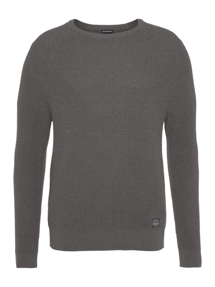 

Свитер с круглым вырезом цвета антрацитовый меланж Bruno Banani