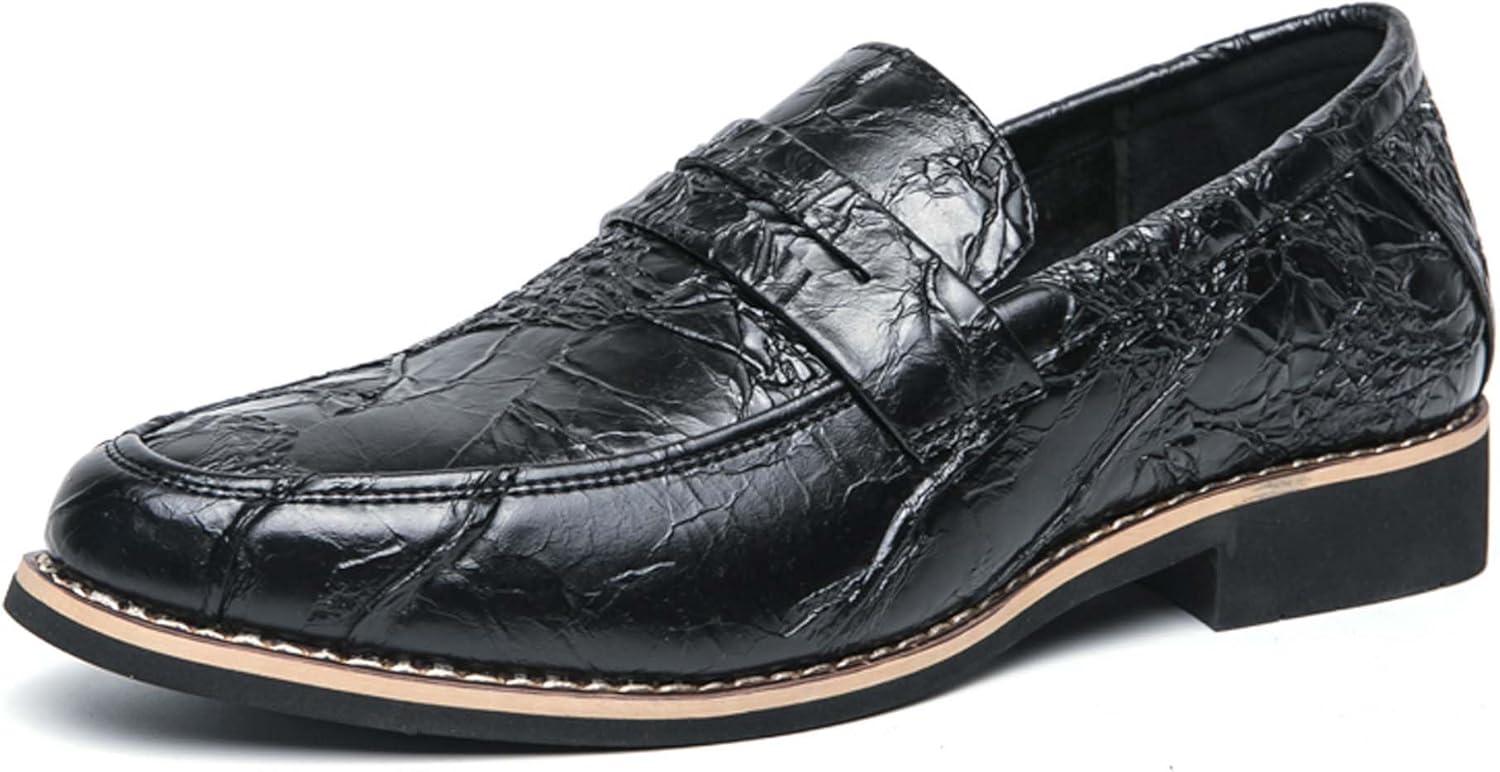 

Мужские модные лоферы, повседневная форма, деловая официальная обувь, противоскользящие и легкие, для ходьбы, свадеб, вечеринок, банкетов, кожаная обувь Generic, черный
