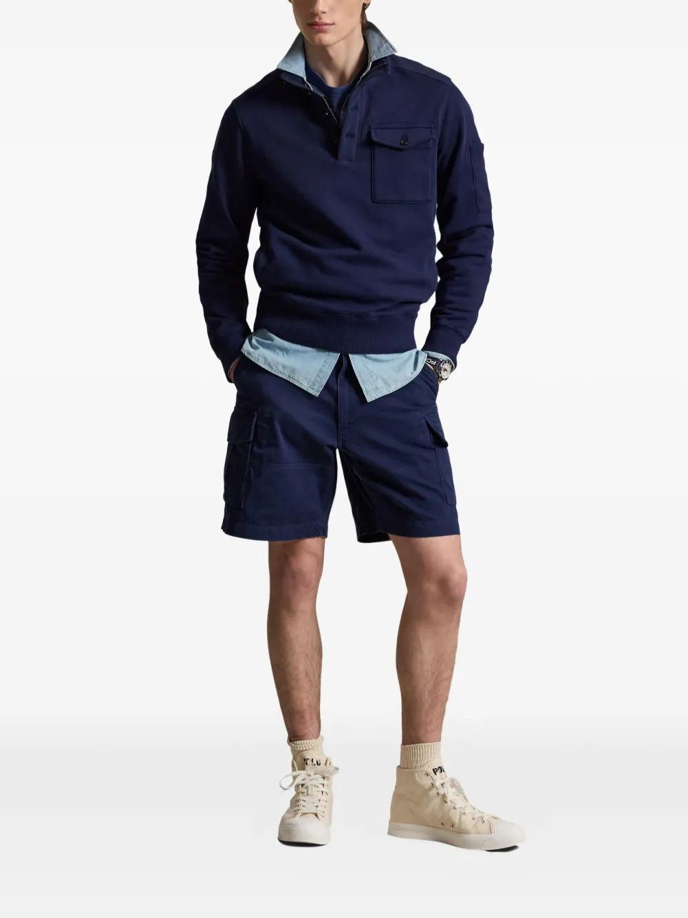 Шорты из саржи с карманами карго Polo Ralph Lauren, синий — фото 2