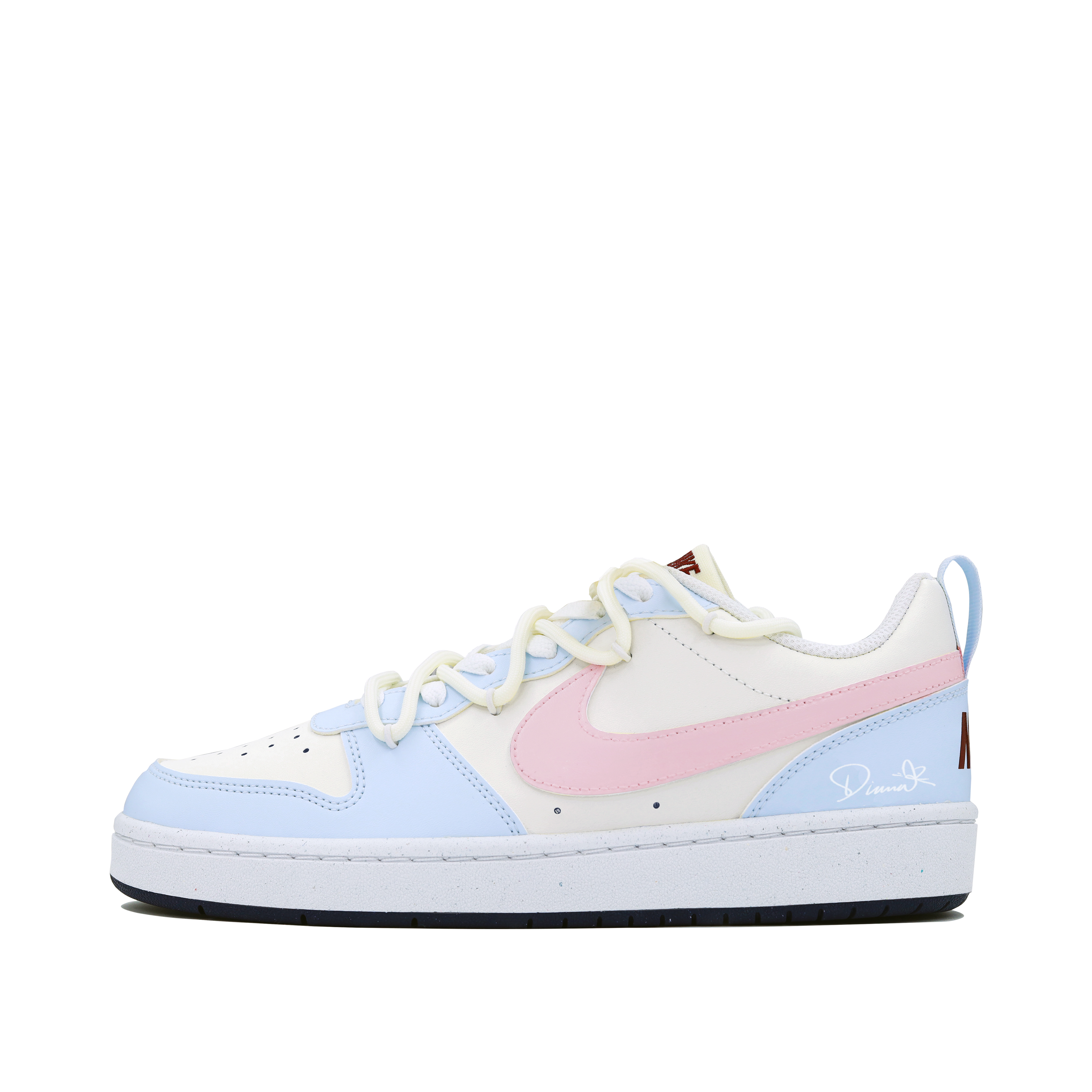 

Кроссовки Nike Court Borough Skateboarding Shoes Women's Low-top Off-white Pink, цвет Coral Sea