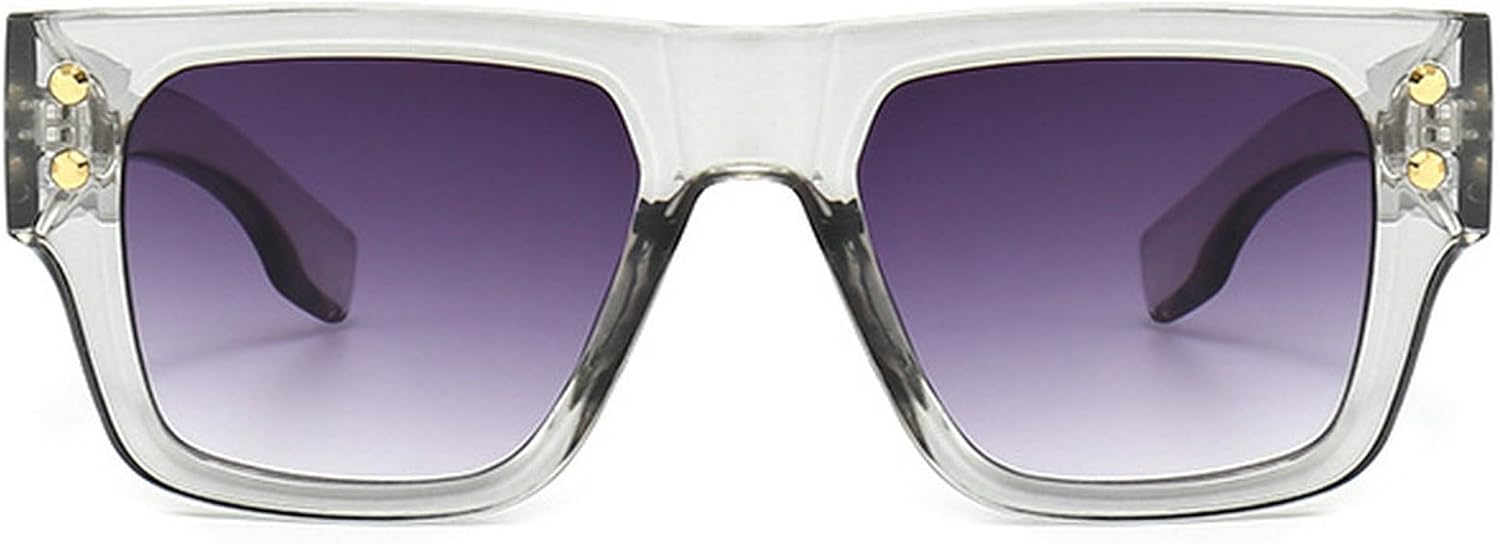 

Ретро-солнцезащитные очки квадратной формы для женщин, модные очки с заклепками, защита от УФ-излучения UV400; модные солнцезащитные очки градиентного оттенка для мужчин mincl, Gray