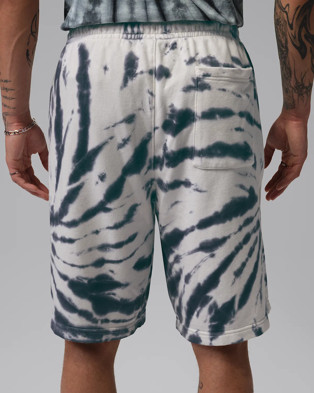Мужские шорты Tie-Dye Festival Jordan Brooklyn Fleece, Sail/Off Noir/Black — фото 3