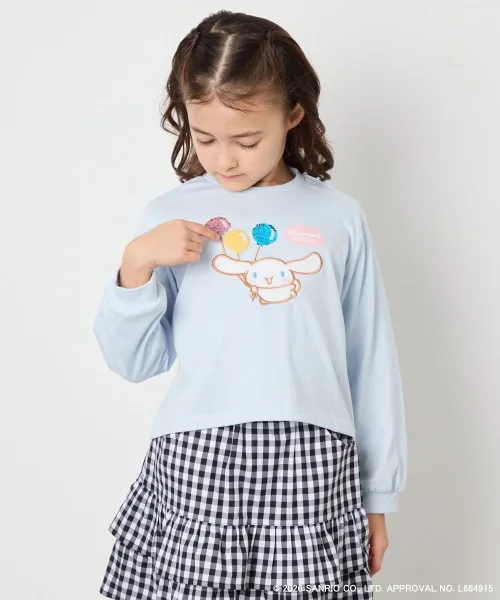 Детская футболка с пайетками Cinnamoroll & Pompompurin a.v.v голубая — фото 3