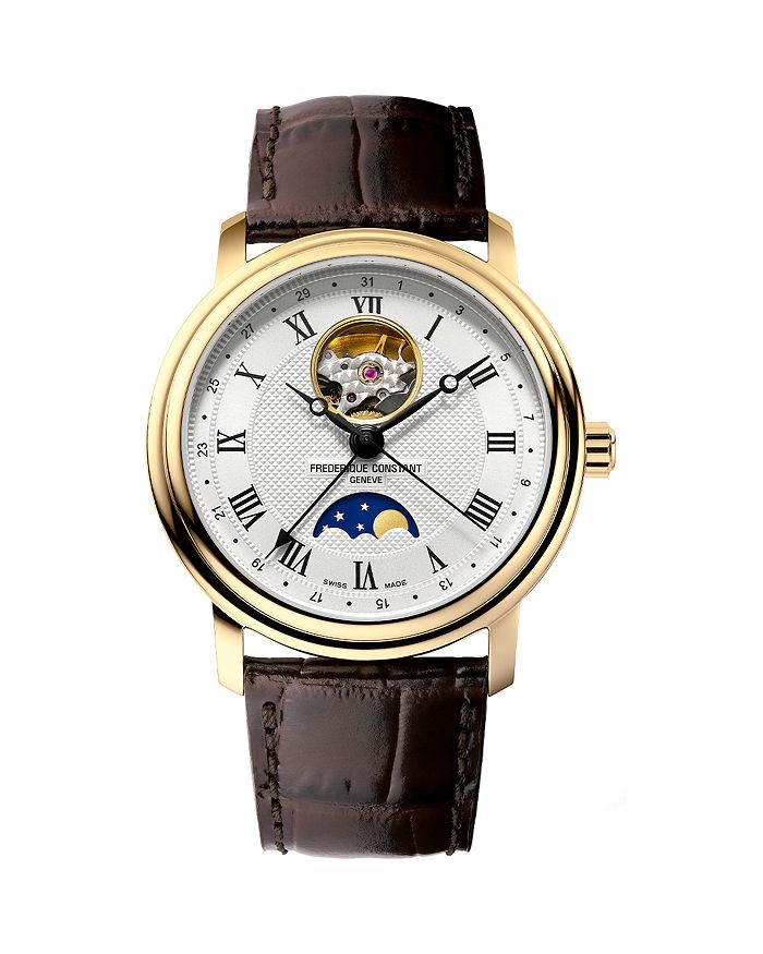 

Классические часы Heartbeat Moonphase, 40 мм Frederique Constant, белый