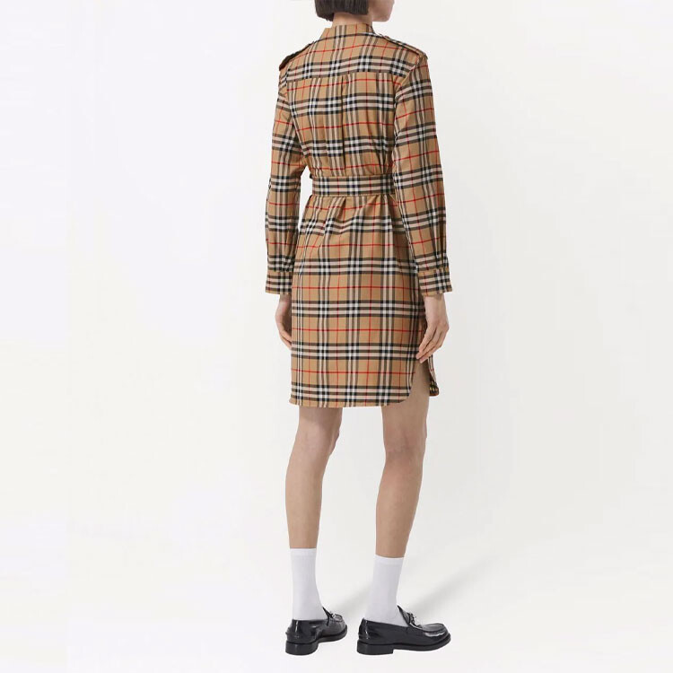 Платье женское Burberry с длинными рукавами, светло-коричневый — фото 4
