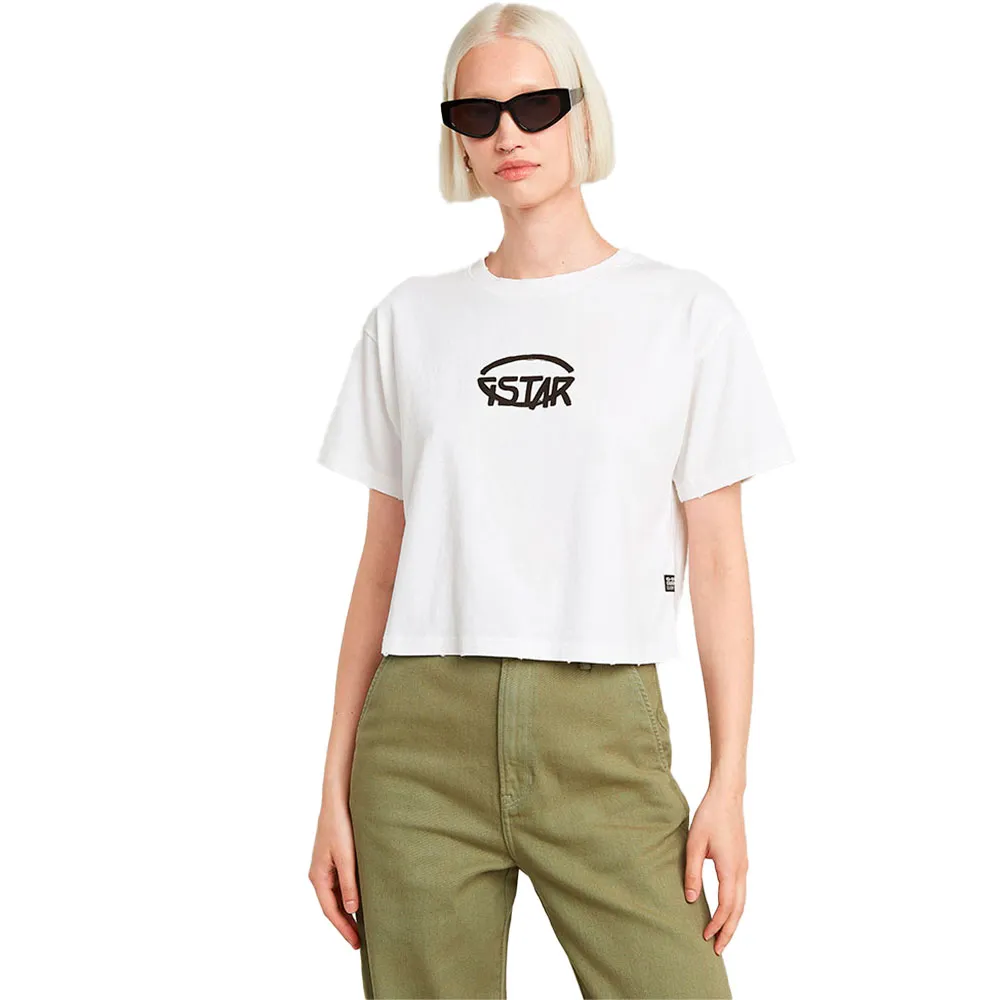 

Футболка с коротким рукавом G-Star Cropped Logo Relaxed, белый