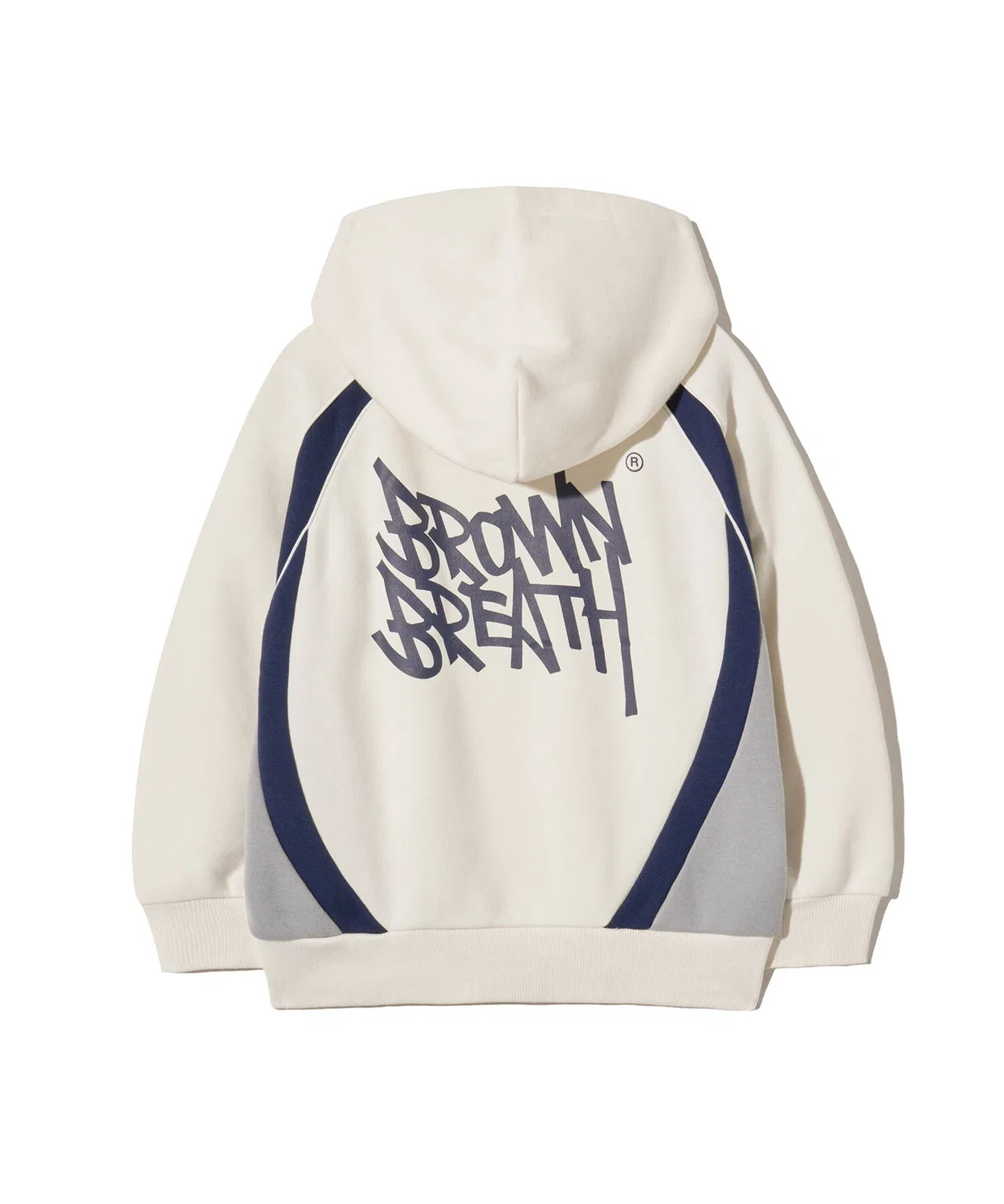 Детское утеплённое худи с цветными блоками, цвета айвори, от Brownbreath Kids — фото 3