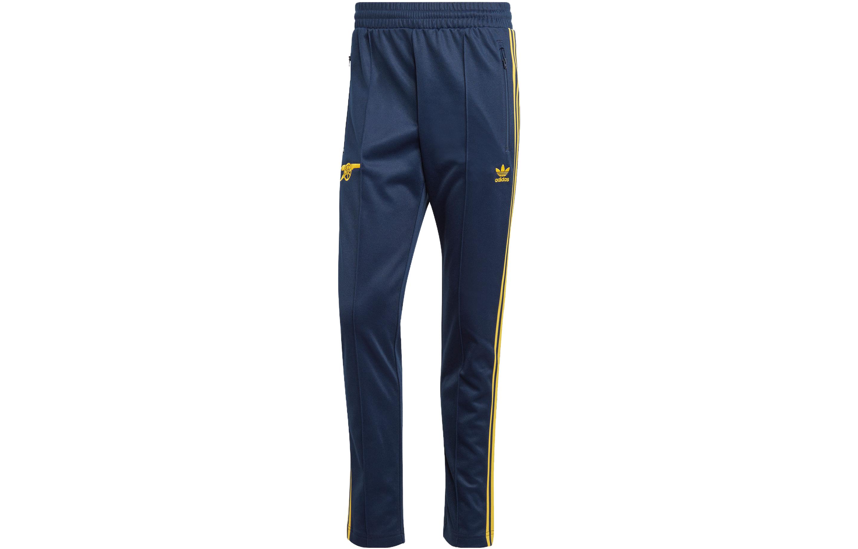 Adidas Originals Спортивные брюки Arsenal Beckenbauer, вязаные спортивные брюки, мужские, темно-синие/желтые — фото 3