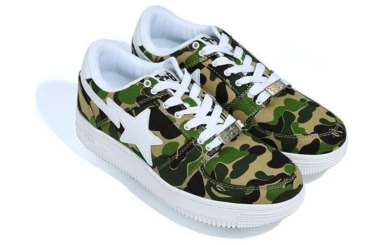 ABC Camo Стильные мужские кроссовки для скейтбординга с низким верхом зеленого цвета A Bathing Ape — фото 3