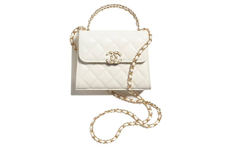 

23P Сумка из телячьей кожи с клапаном, Клатч, Сумка через плечо, Кроссбоди, Женская сумка белый CHANEL