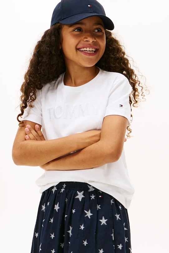 

Детская хлопковая футболка Tommy Hilfiger, белый