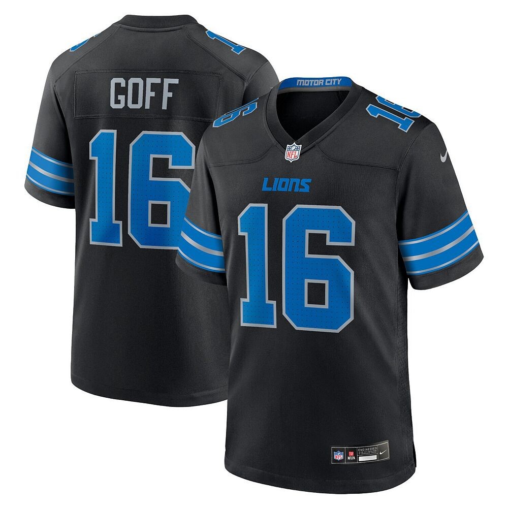 Мужская черная майка Nike Jared Goff Detroit Lions 2nd Alternate Game, цвет Lns Black