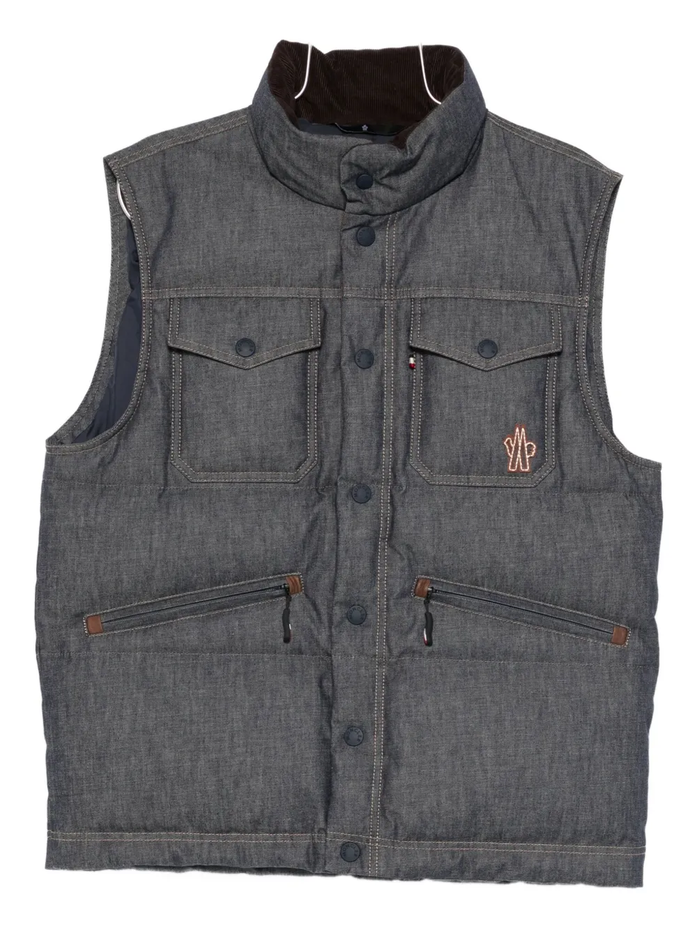 

Стёганый жилет с нагрудным карманом Moncler Grenoble, синий