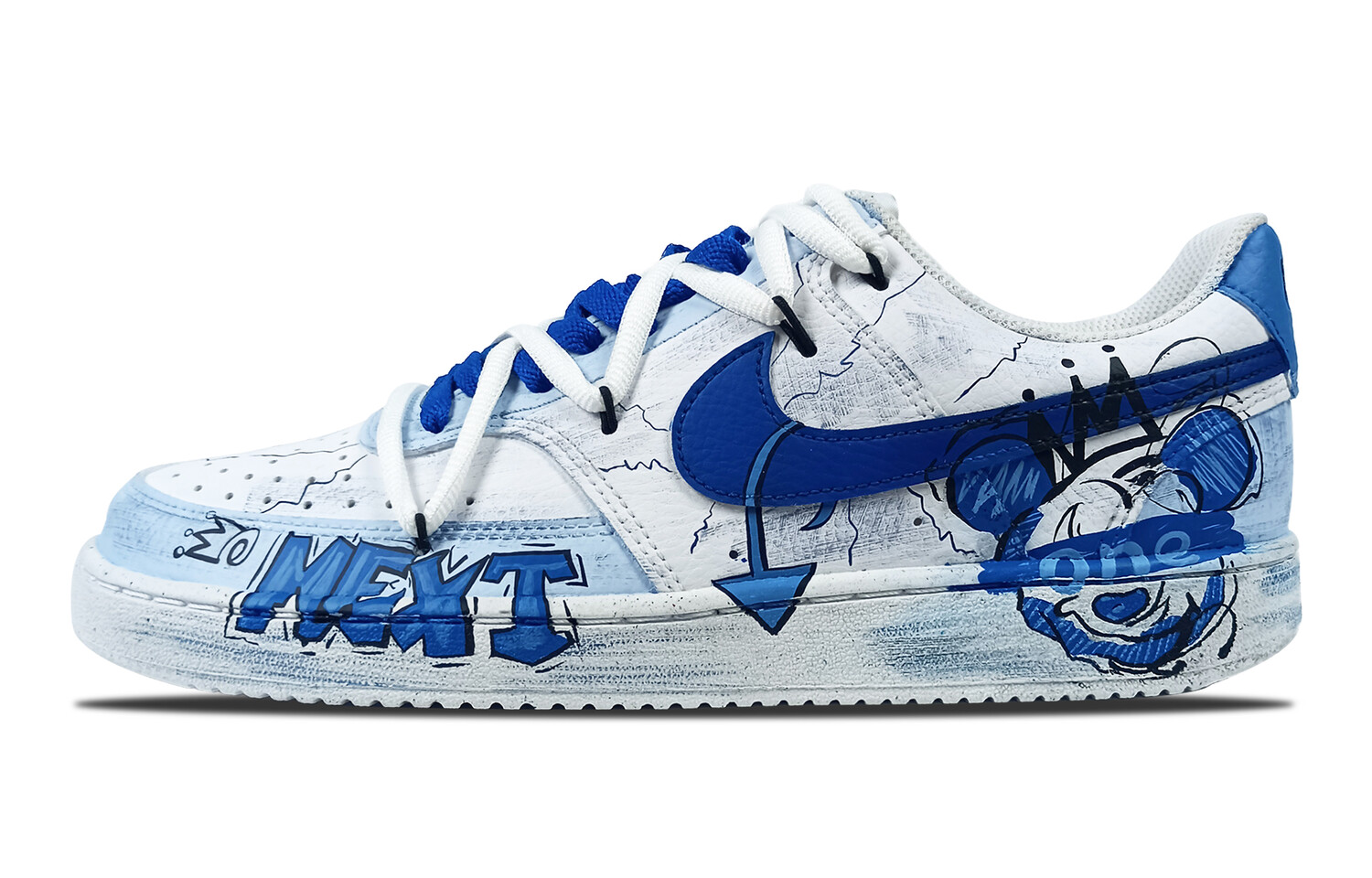 

Кроссовки Nike Court Vision 1 Skateboarding Shoes Unisex Low-top White, синий