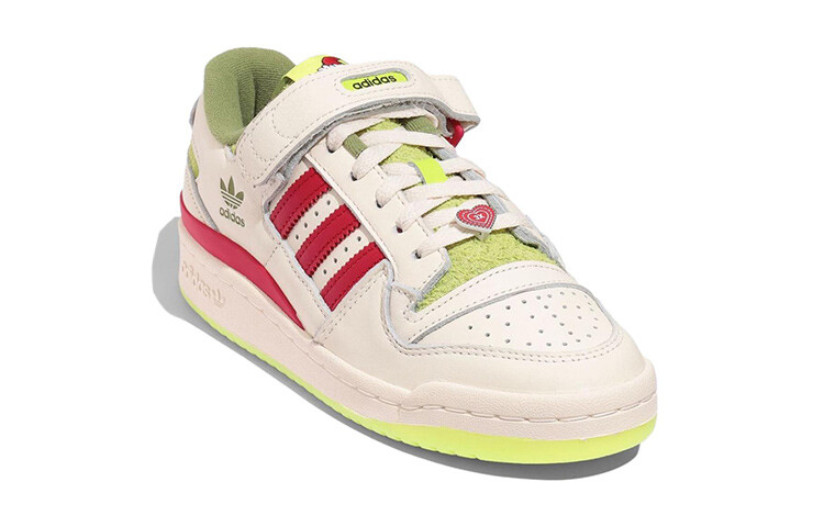 Adidas originals FORUM Series Kids Кроссовки для скейтбординга Дети, Cream White/Collegiate Red/Solar Slime — фото 3