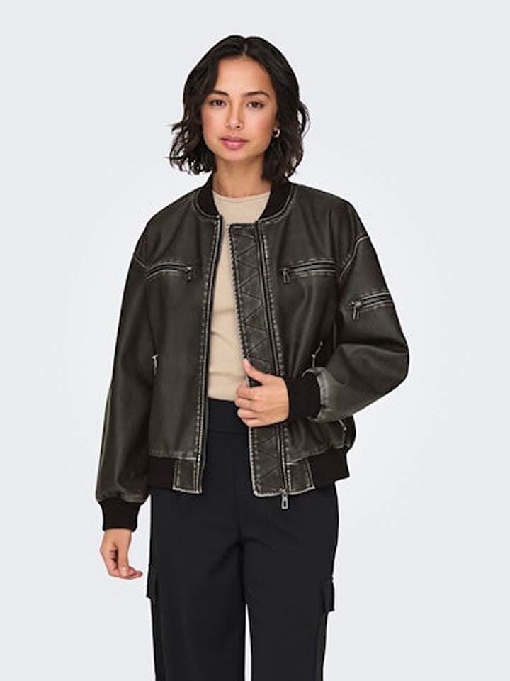 

Куртка ONLY Kunstlederjacke, черный