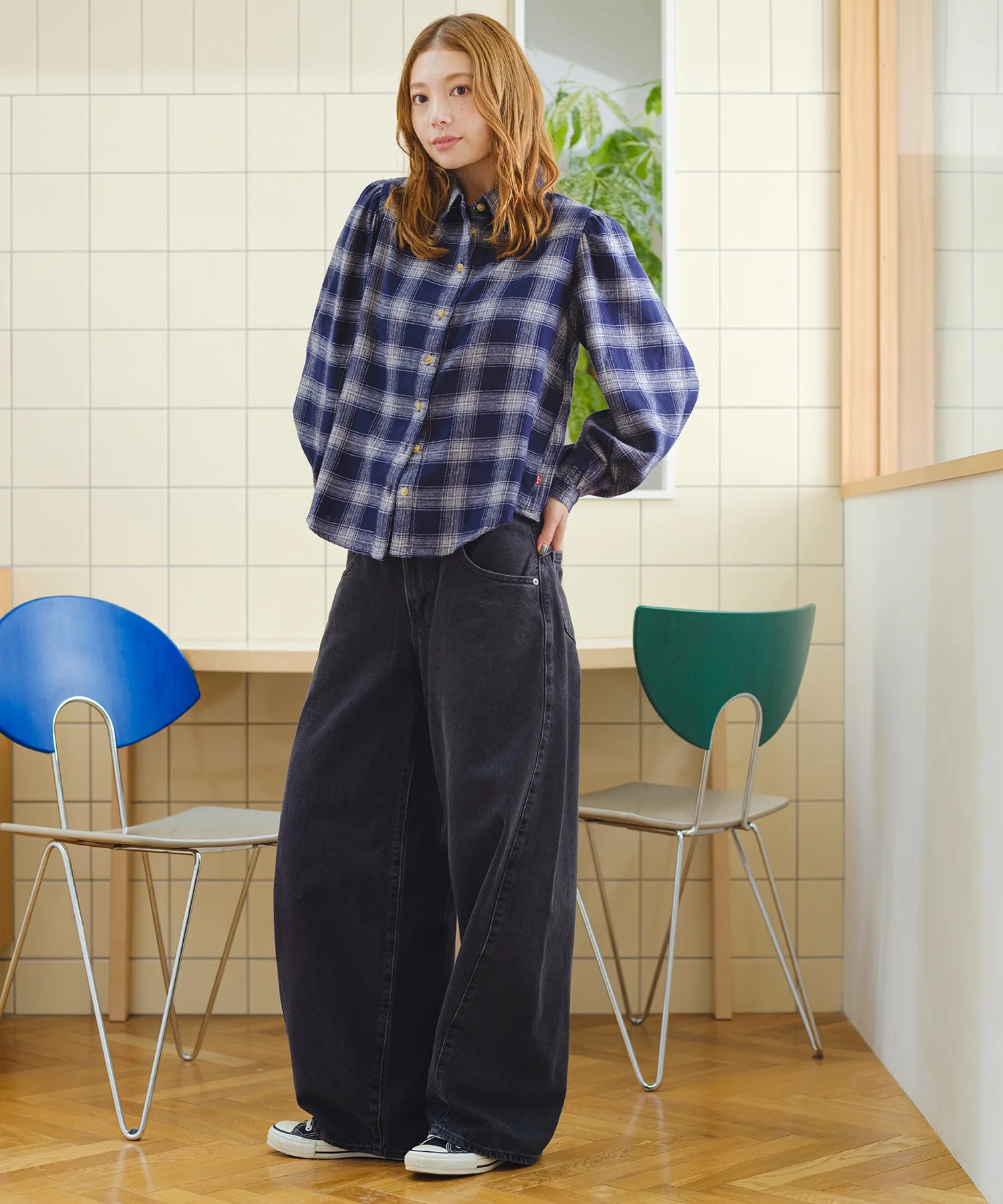Женская рубашка Levi's Journey Western хлопковая синяя — фото 3