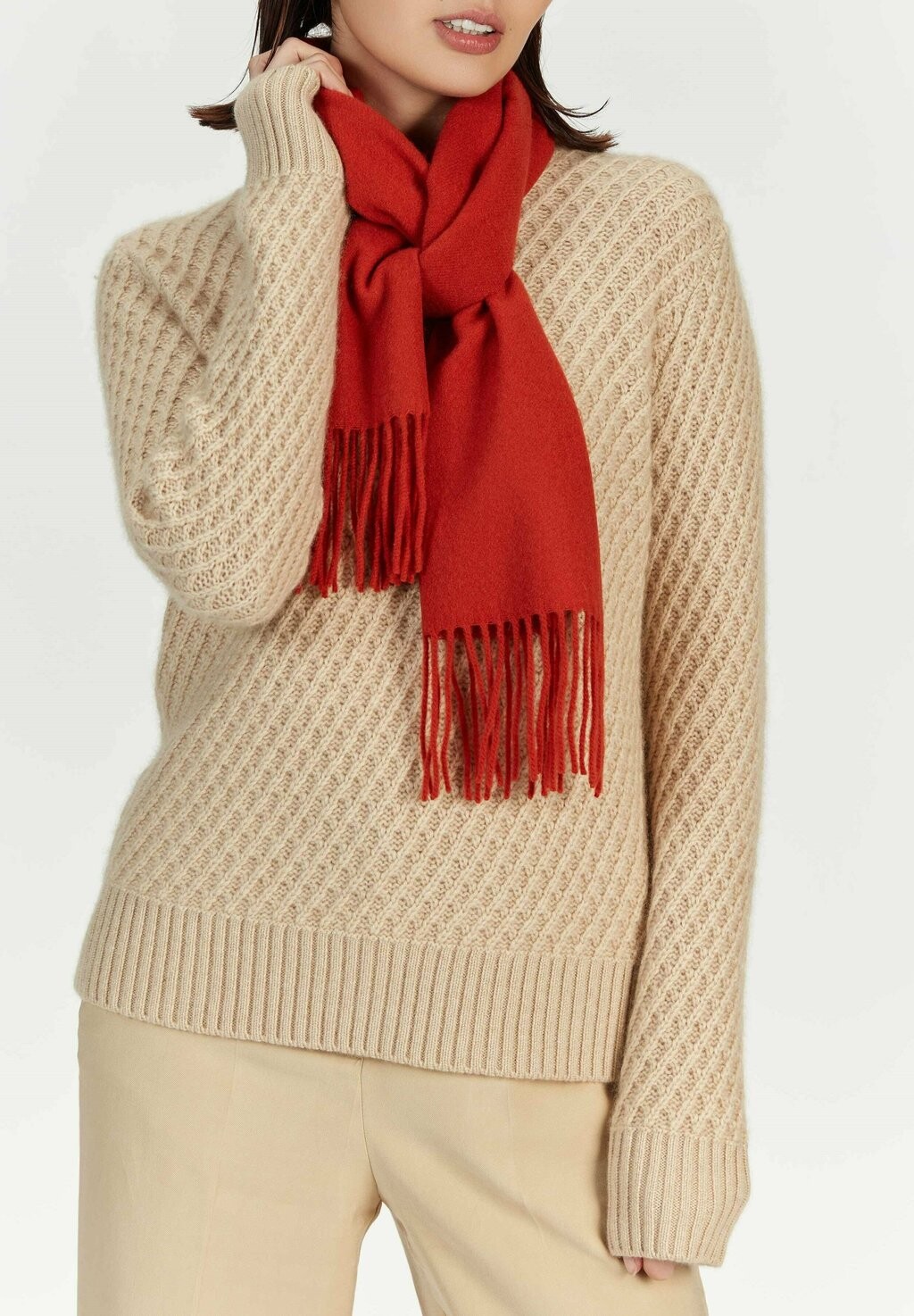 

Шарф Mit Fransen GOBI Cashmere, красная глина