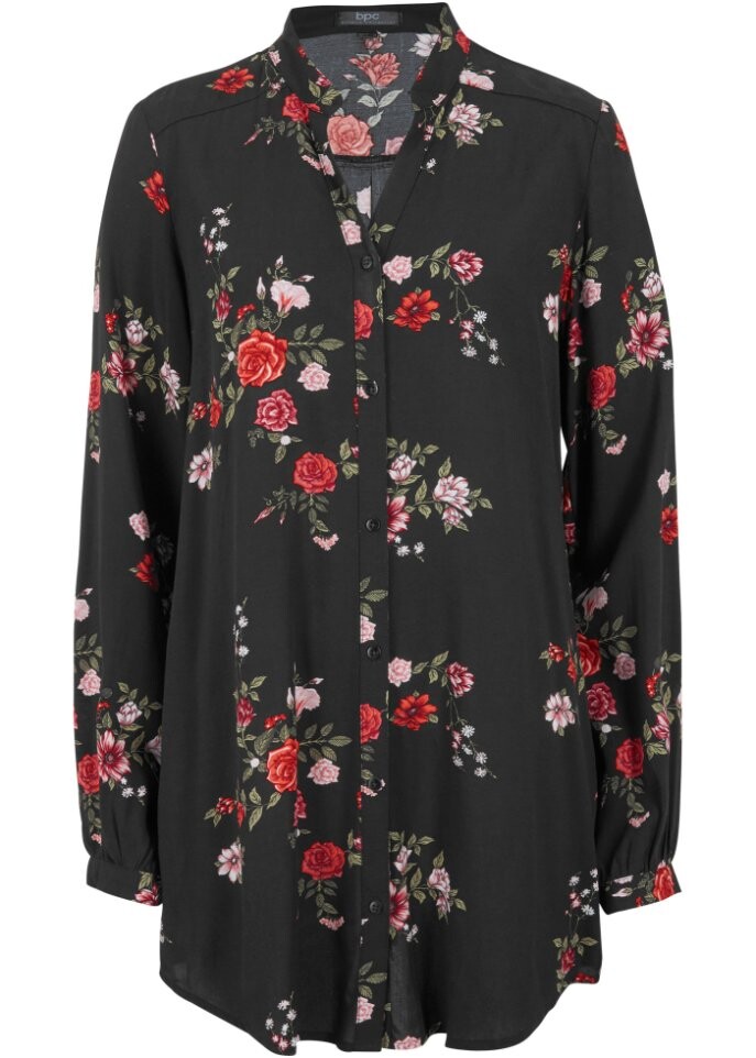 

Длинная блузка длинные рукава широкий крой Bpc Bonprix Collection, черный