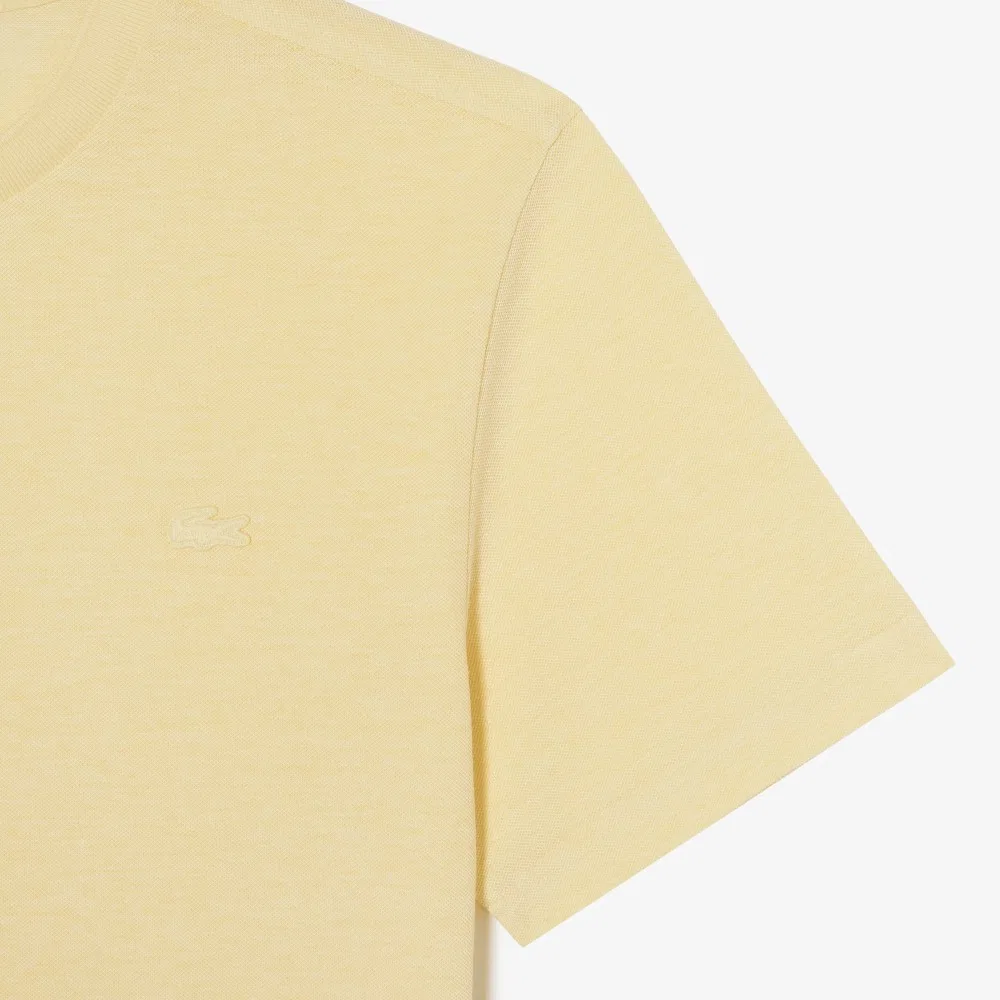 Футболка-поло Lacoste мужская с коротким рукавом из пике "икра", светло-жёлтый — фото 3