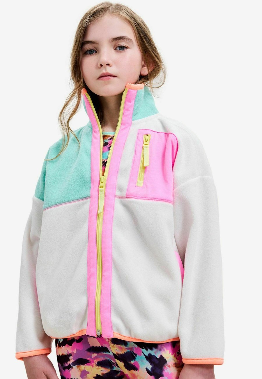 

Флисовая куртка Next REGULAR FIT, Cream/Pink Colourblock/White