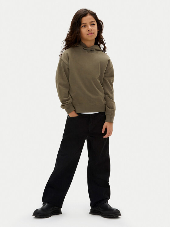 Свободный крой толстовки Embro Logo IB0IB02525 D Calvin Klein Jeans, зеленый — фото 2