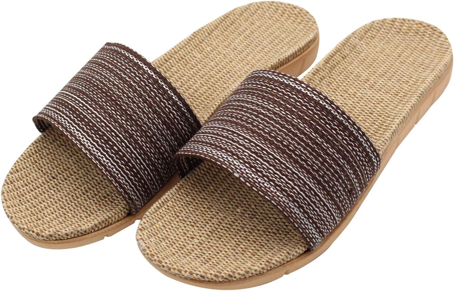 

Летние домашние тапочки Hwayslon из льна унисекс с противоскользящей подошвой, Brown-3（men)