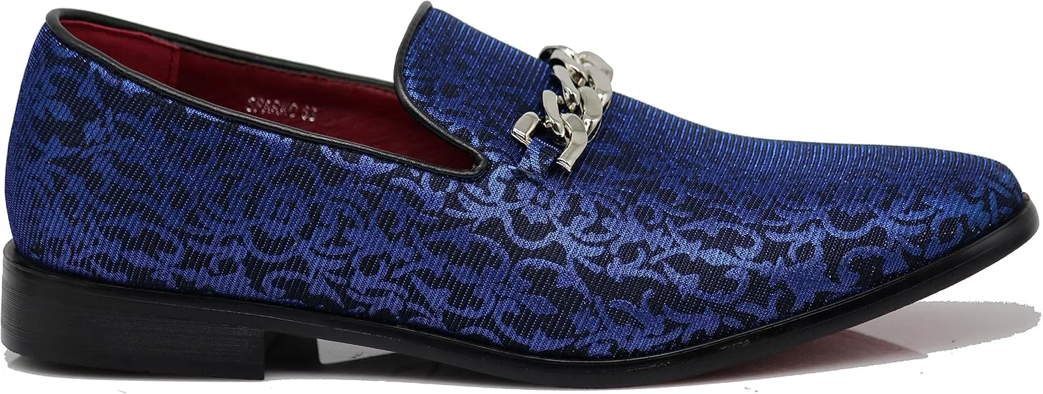 

Мужские винтажные сатиновые шелковистые лоферы ARK1 с цветочным узором, для вечернего наряда, дизайнерская модель Enzo Romeo, синий
