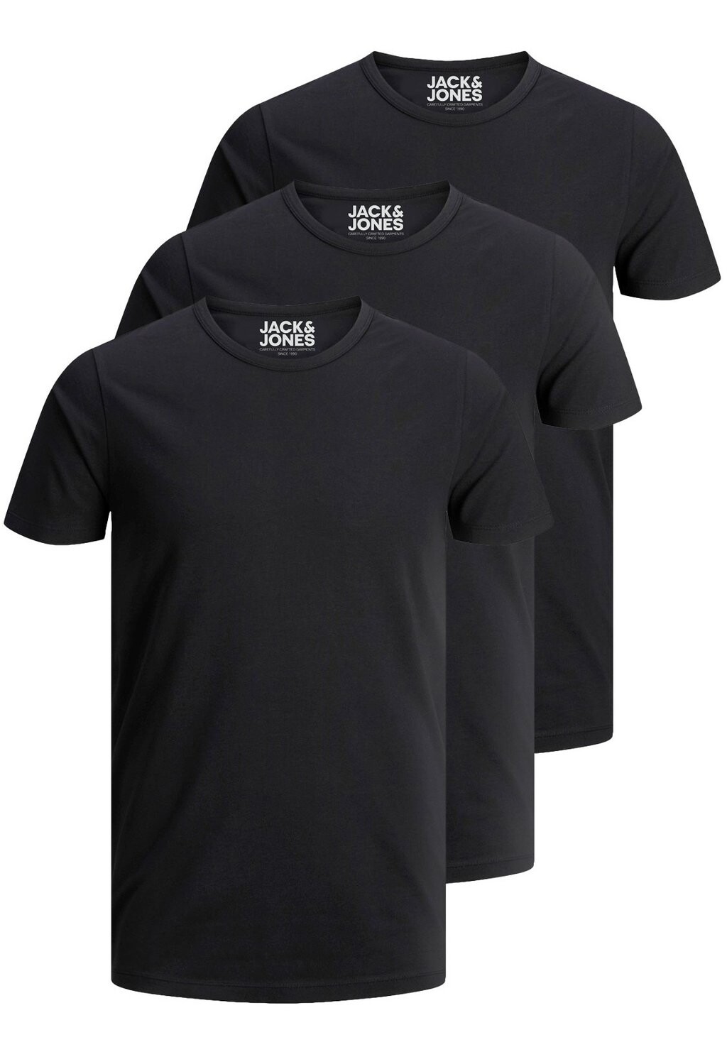 

Базовая футболка 3 PACK O-NECK Jack & Jones, цвет black/black/black
