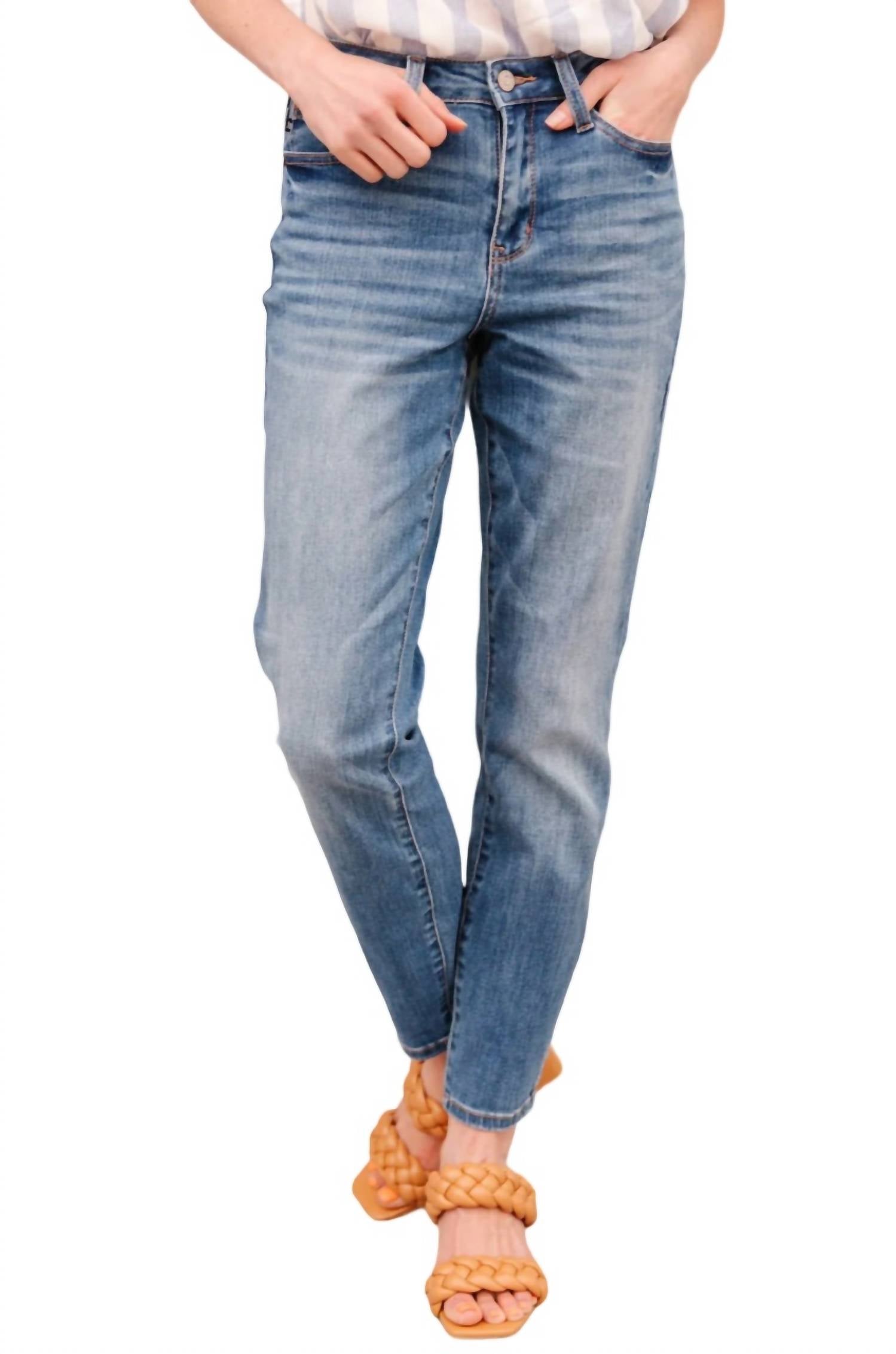 

Джинсы Slim Fit с высокой талией, темного цвета Judy Blue, цвет dark wash