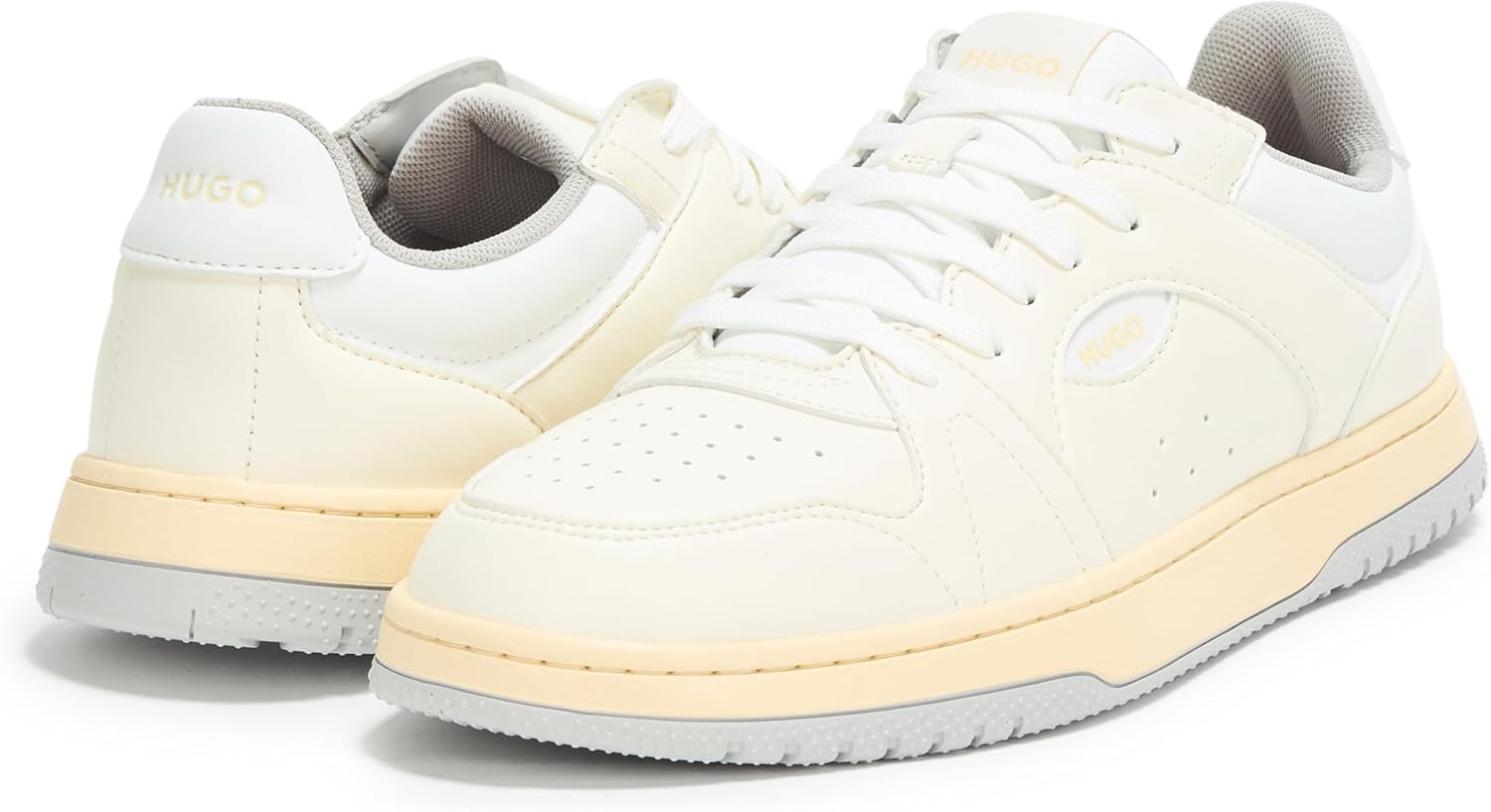 Кожаные кроссовки Hugo Mens Essential Basket, белый/слоновая кость — фото 3