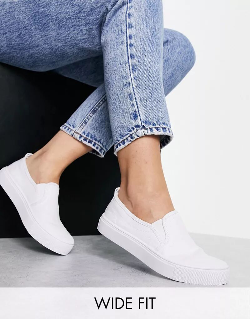 

Белые широкие слипоны слипоны ASOS Dotty