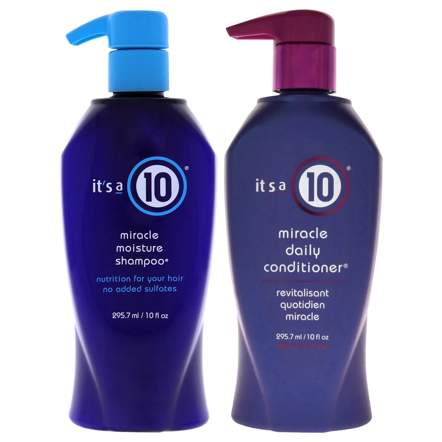 Набор Its A 10 от Its A 10 для мужчин и женщин - комплект из 2 предметов: шампунь Miracle Moisture (280 мл) и кондиционер Miracle Daily (280 мл), белый