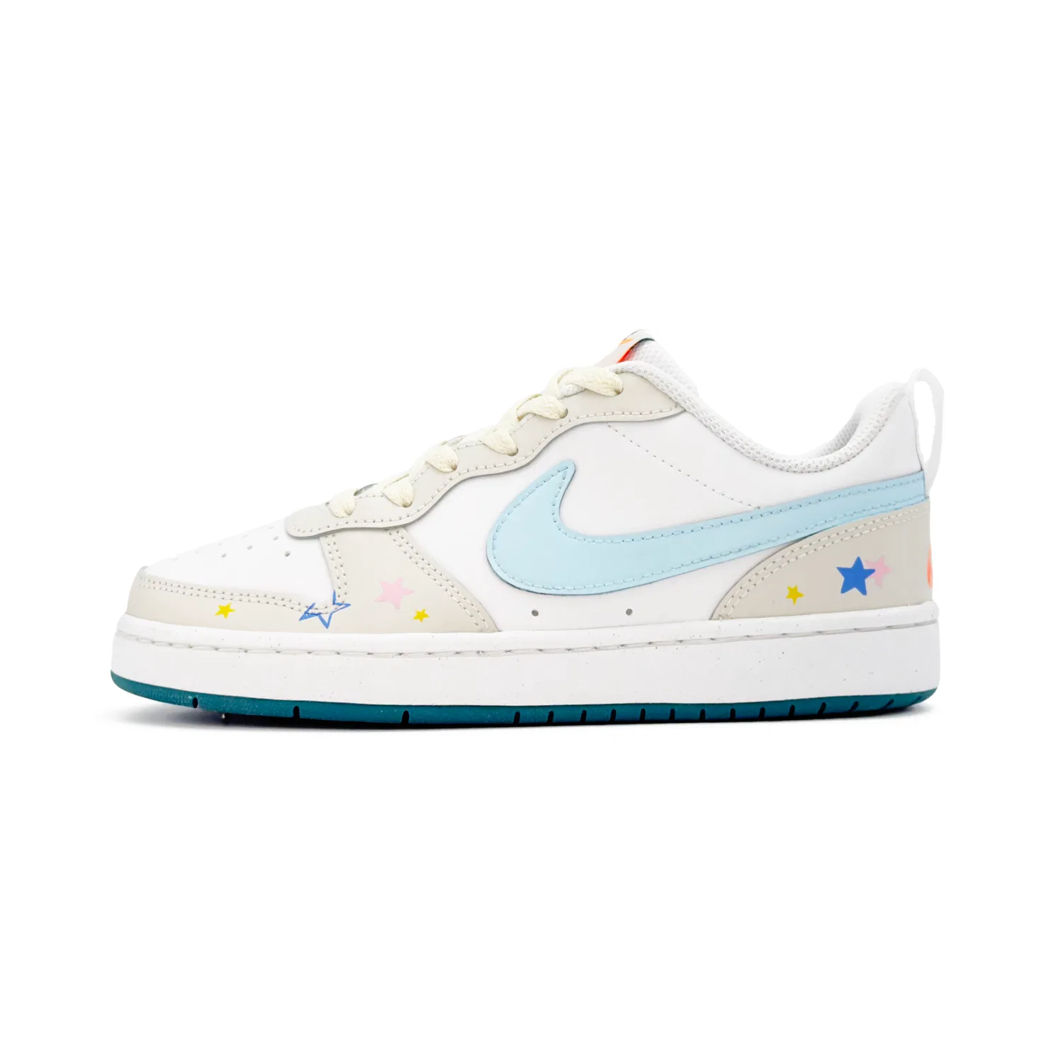 Кроссовки для скейтбординга Court Borough 2 Slip Resistant Cushioning Abrasion Resistant Low top Kids' Unisex Nike, Ecru