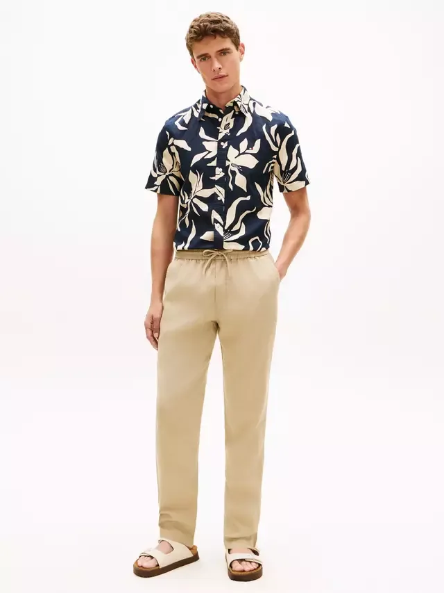 Зауженные брюки-чиносы Harlem из льняной смеси Tommy Hilfiger, Beige — фото 2