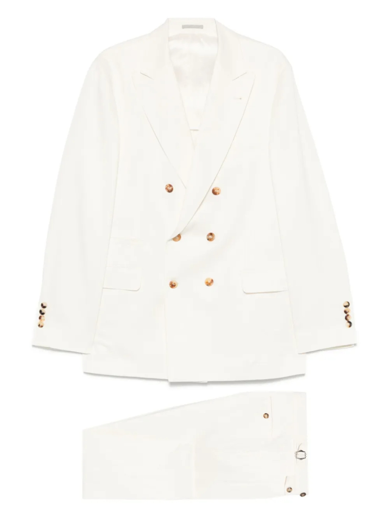 

Двубортный костюм Brunello Cucinelli, нейтральный