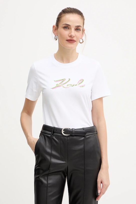 

Хлопковая футболка Karl Lagerfeld, белый