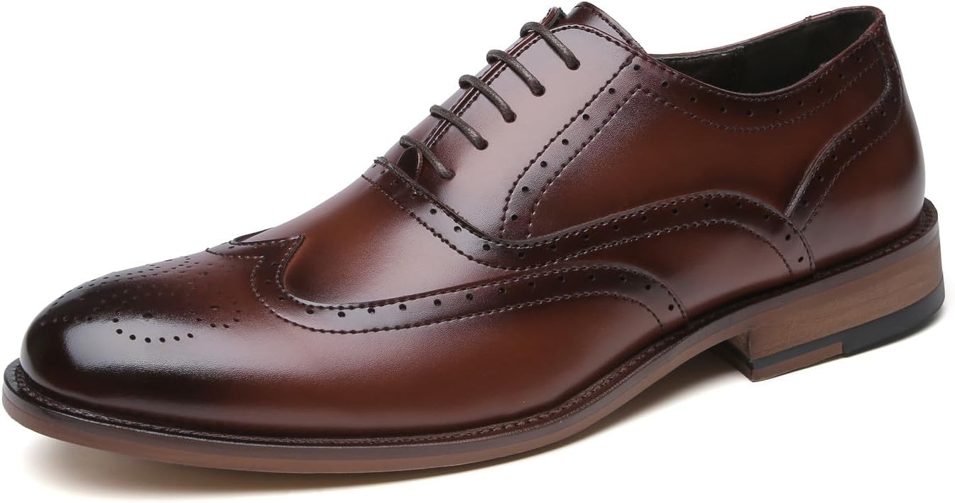 

Мужские оксфорды, классические кожаные туфли дерби, модные повседневные свадебные туфли для мужчин, смокинг Santimon, коричневый