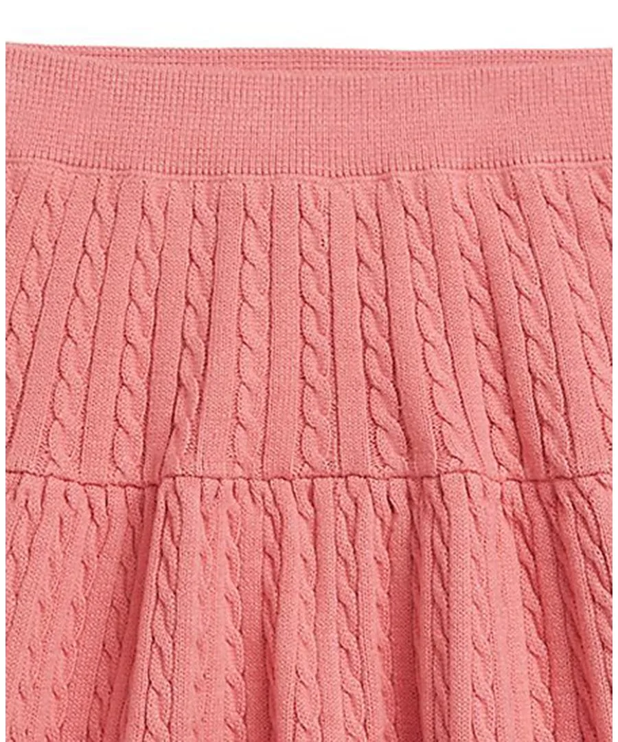 Мини-юбка с косами для девочек 7-16 лет Polo Ralph Lauren, desert розовый — фото 3