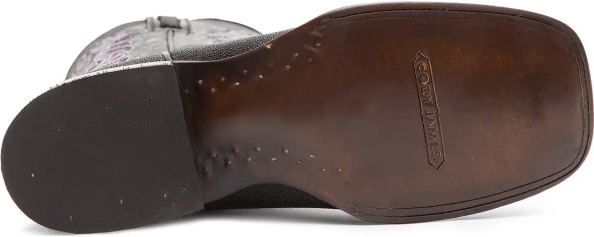 

Мужские вестерн-бутсы Cody James из экзотической скатовой кожи с широкой квадратной ноской - Bbme418, черный