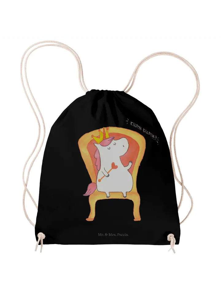 

Спортивная сумка Mr & Mrs Panda Sportbeutel Einhorn Prinzessin ohne Spruch, черный