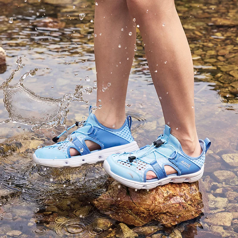 Antakids Детские сандалии low top blue с антискользящей подошвой, дышащие, быстросохнущие, легкие и амортизирующие — фото 3