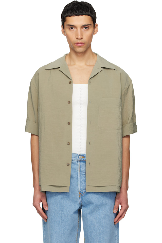 

Рубашка с двухслойным открытым воротником Le17Septembre, хаки