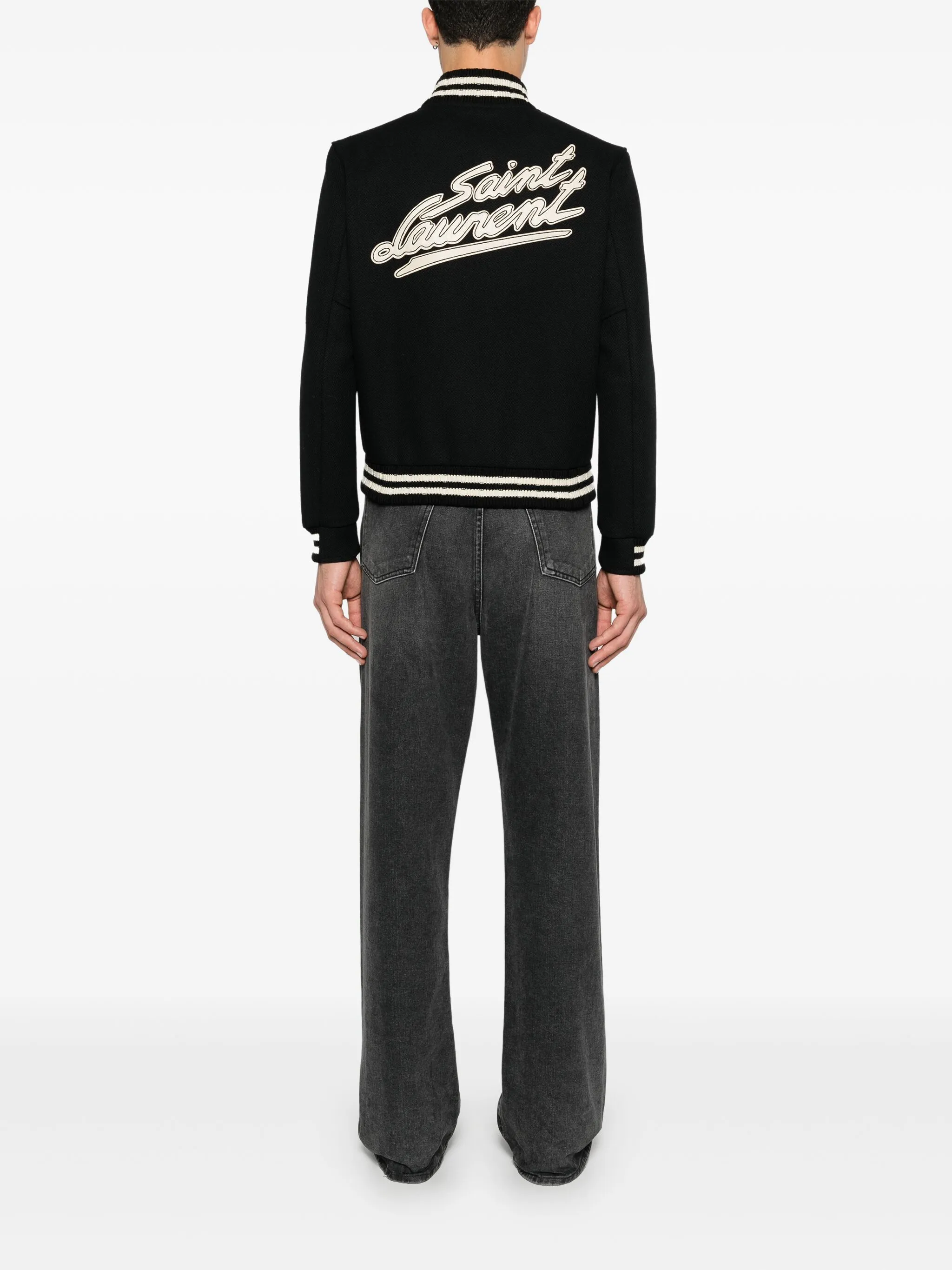 Бомбер Teddy Saint Laurent, черный — фото 2