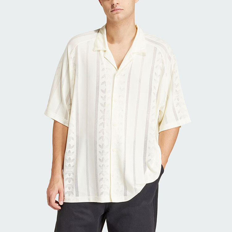 МОДНАЯ СЕТЧАТАЯ РУБАШКА Рубашка мужская Ivory White Adidas Originals, белый — фото 3